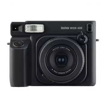 FUJIFILM instax WIDE 400 Momentāno fotogrāfiju kamera — plata formāta 62×99 mm izdrukas, iebūvēta zibspuldze, melna, 16975362