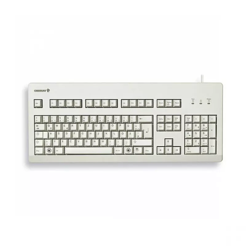 CHERRY G80-3000 mehāniskā tastatūra G80-3000LXCEU-0 MX Brown pilnizmēra US/International PS/2+USB gaiši pelēka