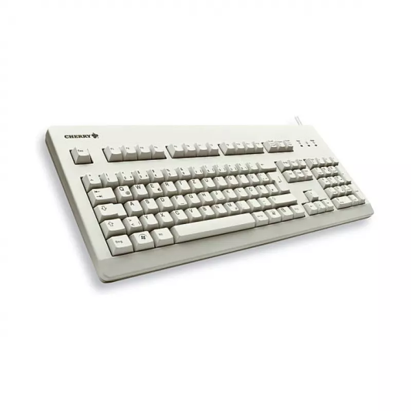 CHERRY G80-3000 mehāniskā tastatūra G80-3000LXCEU-0 MX Brown pilnizmēra US/International PS/2+USB gaiši pelēka