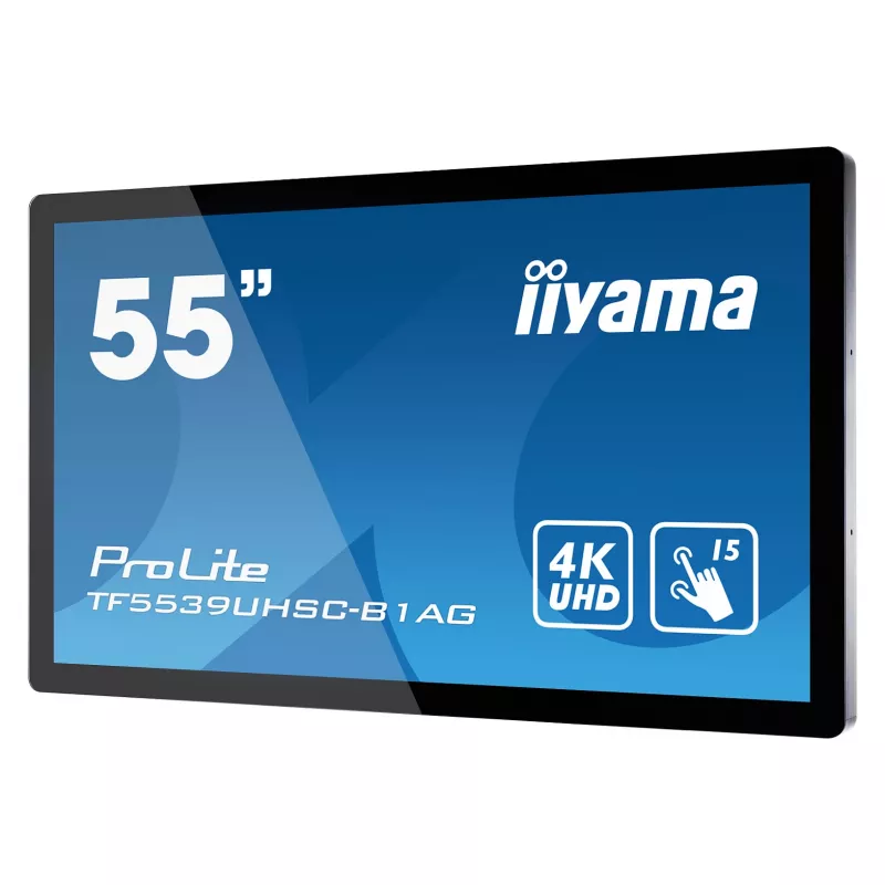 Iiyama ProLite TF5539UHSC-B1AG 55 collu 4K UHD PCAP 50-punktu skārienjūtīgs IPS LED monitors melns