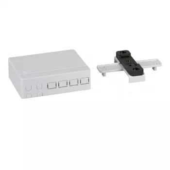 EFB-ELEKTRONIK FTTH Indoor DIN Rail Box 4 šķiedrām, 4 savienotājiem un šķiedras liekā garuma uzglabāšanai