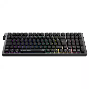 ASUS ROG Strix Morph 96 bezvadu spēļu tastatūra, 96% izkārtojums, ROG NX Snow slēdži, karsti nomaināmi, trīs režīmu savienojamība, melna
