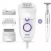Braun Silk-épil 5 5-825 Power Epilators, Balts/Rozā, 28 pincetes, MicroGrip, vads