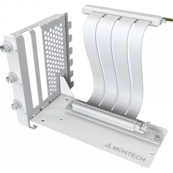 MONTECH Vertikālais GPU montāžas komplekts PCIe 4.0 pacēlāja kabelis Balts 20cm