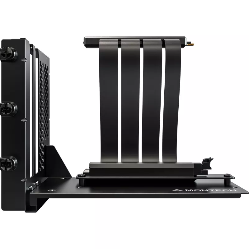 MONTECH Vertikālais GPU montāžas komplekts PCIe 4.0 savienotājkabelis Melns 20cm