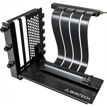 MONTECH Vertikālais GPU montāžas komplekts PCIe 4.0 savienotājkabelis Melns 20cm