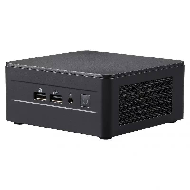 ASUS NUC 13 Pro Tall Kit RNUC13L3HV500000I - Barebone - Mini-PC - Intel Core i5-1350P - Bez RAM - Bez krātuves - Intel Iris Xe Graphics - Wi-Fi 6E - Bluetooth 5.3 - 2.5GbE - vPro - Melns