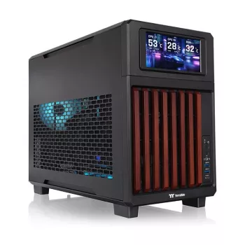 Thermaltake TR200 WS Super Mini Tower korpuss, melns/koks, rūdīts stikls