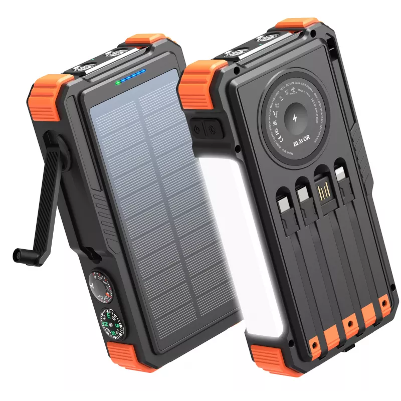 EXTRALINK Solar Power Bank 20000mAh 20W Dynamo Wireless Charging LED Flashlight