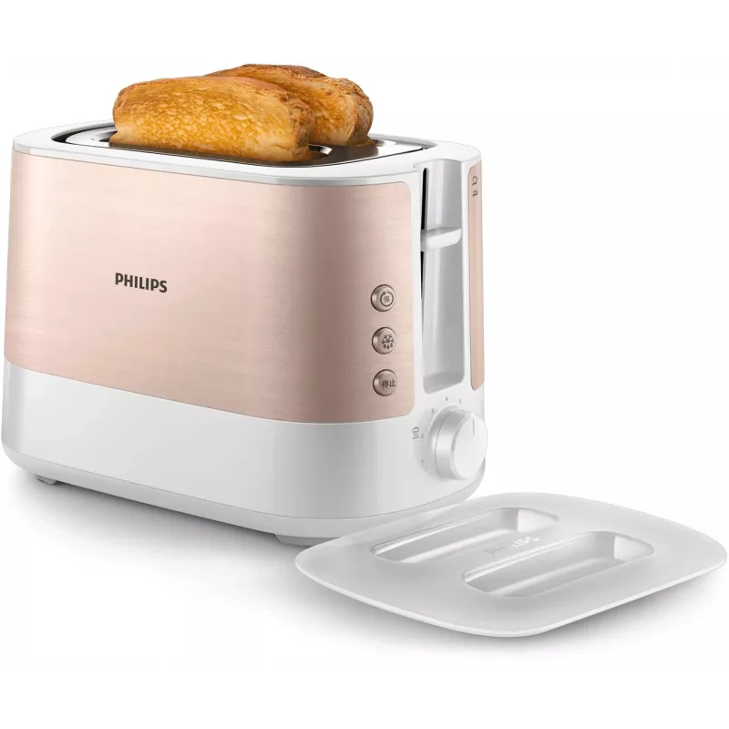 Philips Viva Collection HD2638/11 Toaster 2 Slice 950 W Rose Gold, White