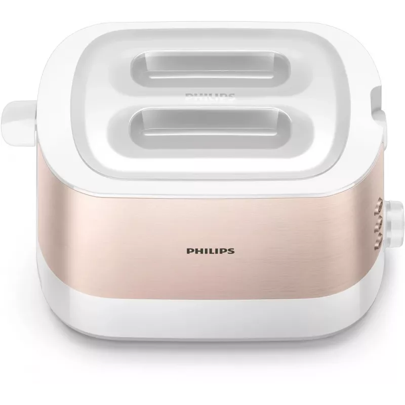Philips Viva Collection HD2638/11 Toaster 2 Slice 950 W Rose Gold, White