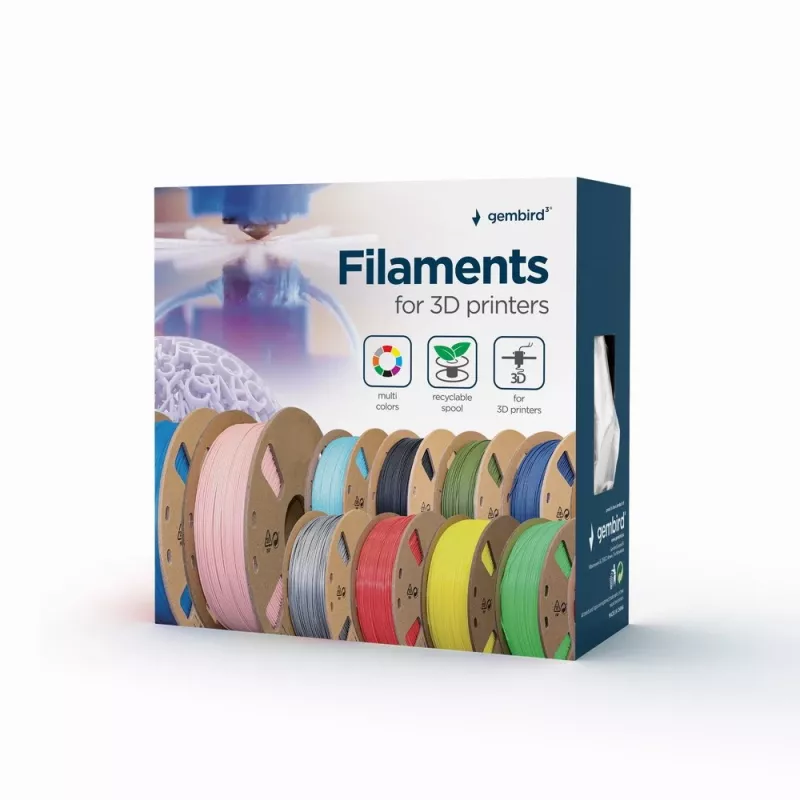 Gembird 3DP-PLA+1.75-02-BK PLA+ Filaments 1.75 mm Melns 1 kg
