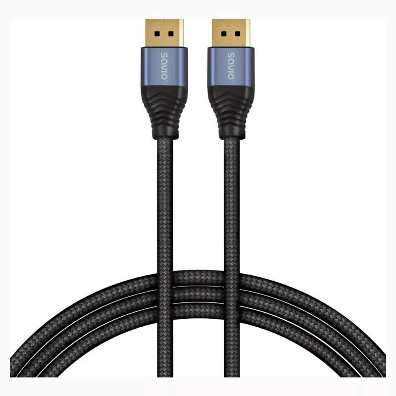 SAVIO CL-210 DisplayPort 2.1 kabelis 2m Melns
