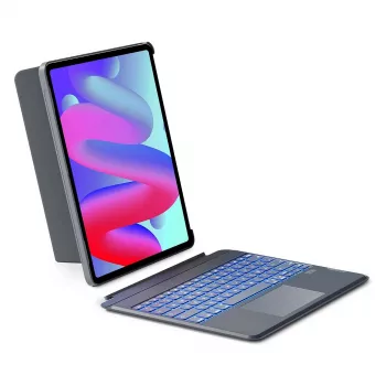 Inateck tastatūras maciņš iPad 10. paaudzei (10,9 collas, 2022) ar skārienpaliktni un fona apgaismojumu - Pelēks