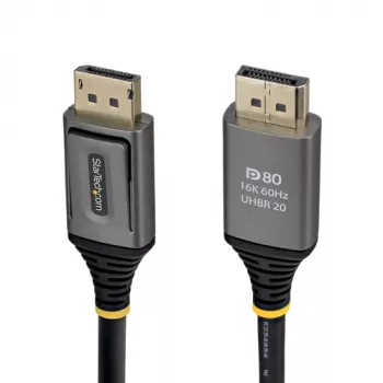 StarTech.com 1.5m DisplayPort 2.1 kabelis - DP80 sertificēts, 80Gbps, 16K, Melns