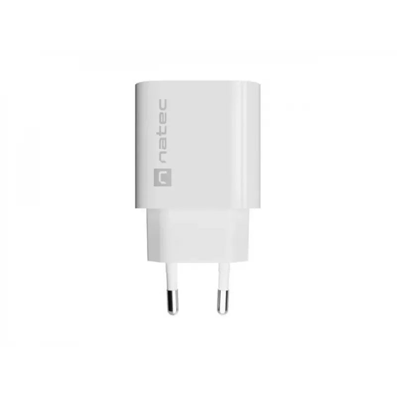 NATEC Ribera sienas lādētājs 1x USB-A + 1x USB-C 20W Balts