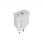 NATEC Ribera sienas lādētājs 1x USB-A + 1x USB-C 20W Balts