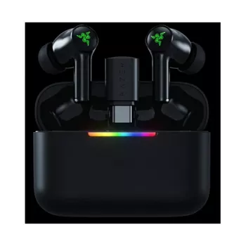 RAZER Hammerhead V3 HyperSpeed True Wireless Gaming Earbuds, ANC, Bluetooth 5.2, 2.4 GHz Dongle, THX Spatial Audio, Melns