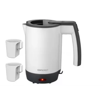 Concept RK7030 Ceļojumu elektriskā tējkanna 0.5L ar 2 krūzēm, balta