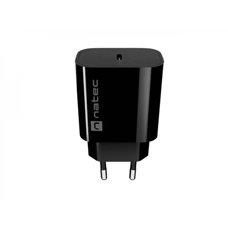 NATEC Ribera USB-C sienas lādētājs 20W Melns