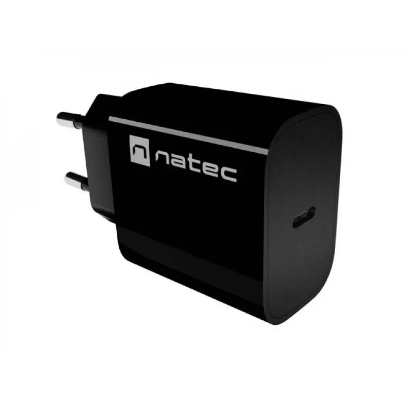 NATEC Ribera USB-C sienas lādētājs 20W Melns