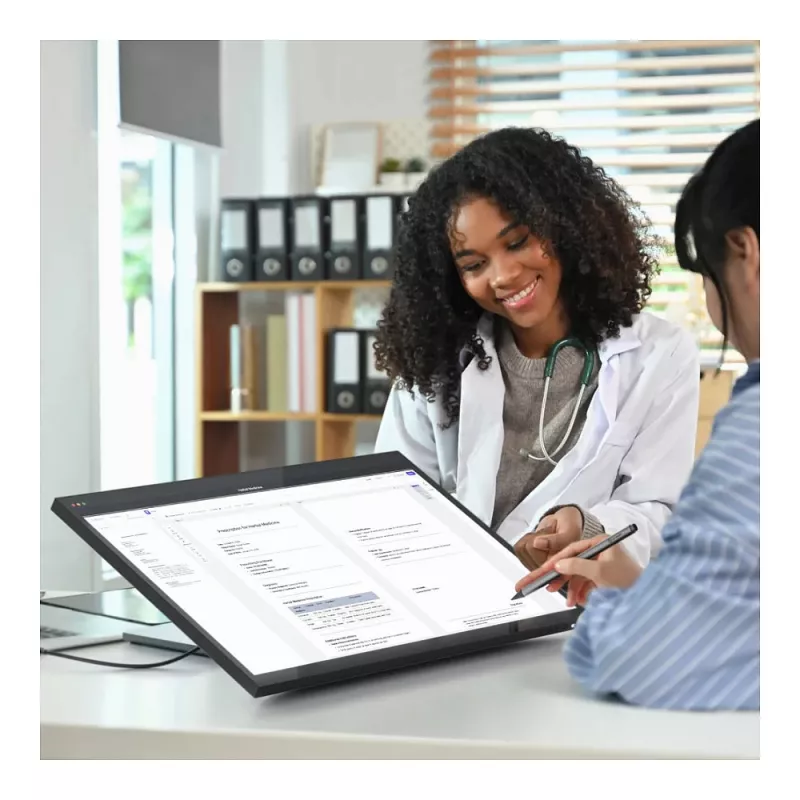 ALOGIC Clarity Fold Touch 27 collu 4K UHD IPS skārienjūtīgais monitors ar tīmekļa kameru, 65W USB-C PD, salokāmu statīvu