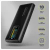 AXAGON EEM2-SD2B ārējais korpuss 10Gbps M.2 NVMe/SATA SSD ar LED displeju, USB-C, melns