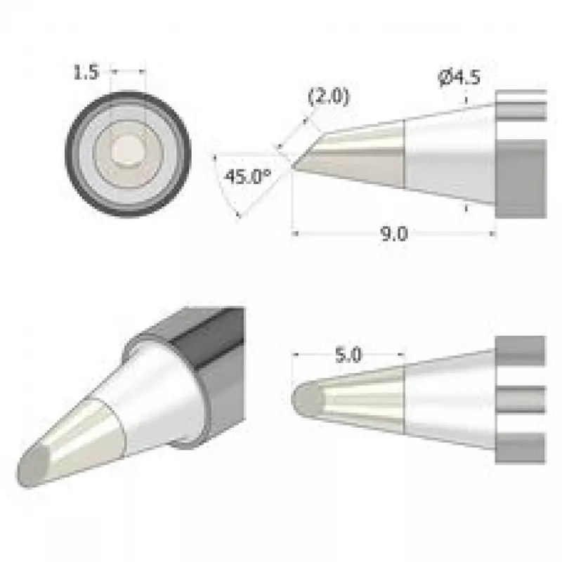 iFixit FixHub Lodēšanas Uzgalis Konisks-Kalts 1.5 mm Sudraba