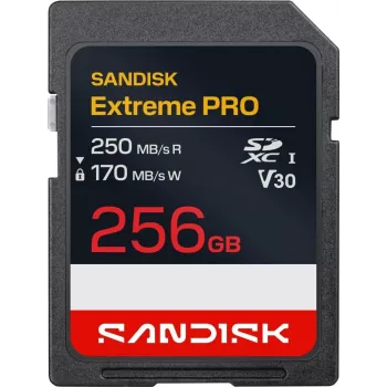 SanDisk Extreme PRO SDXC 256 GB UHS-I V30 atmiņas karte - līdz 250 MB/s lasīšana, 170 MB/s rakstīšana