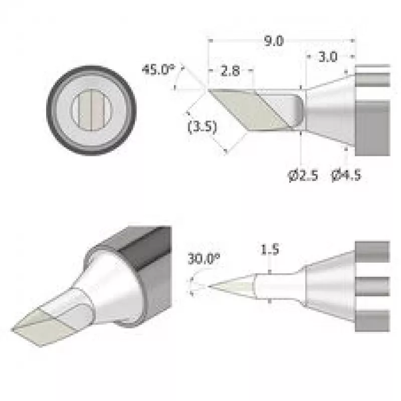 iFixit FixHub Lodēšanas Uzgalis Nazis 2.5 mm Sudrabs