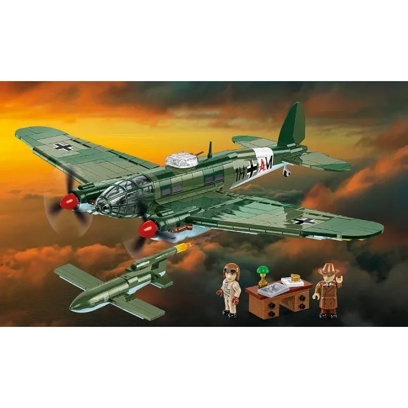COBI Heinkel HE 111 H-22 ar V1 lidojošo bumbu konstrukcijas bloku komplekts, 927 gabali