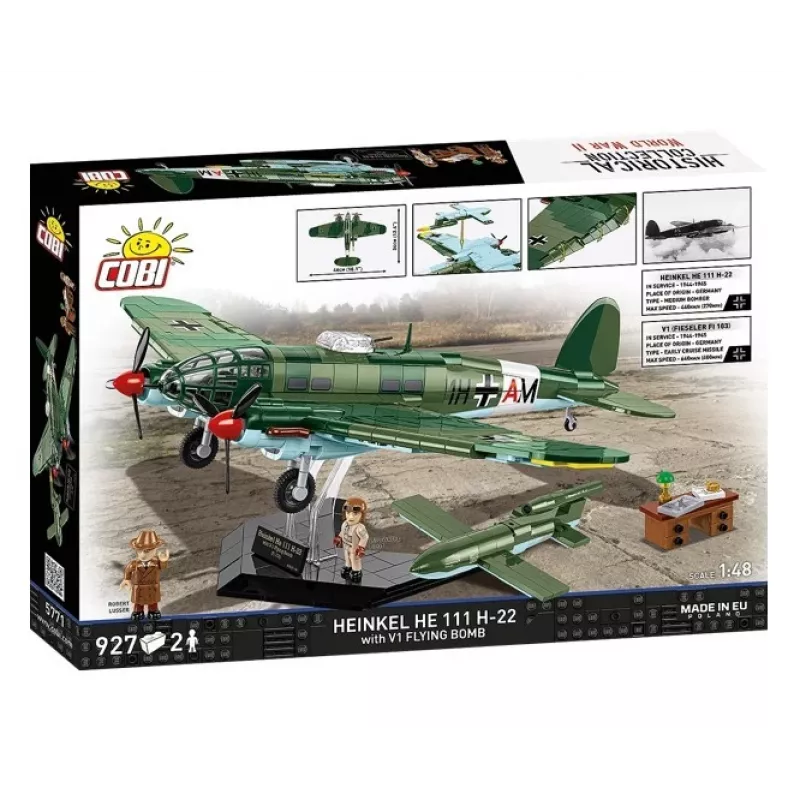 COBI Heinkel HE 111 H-22 ar V1 lidojošo bumbu konstrukcijas bloku komplekts, 927 gabali