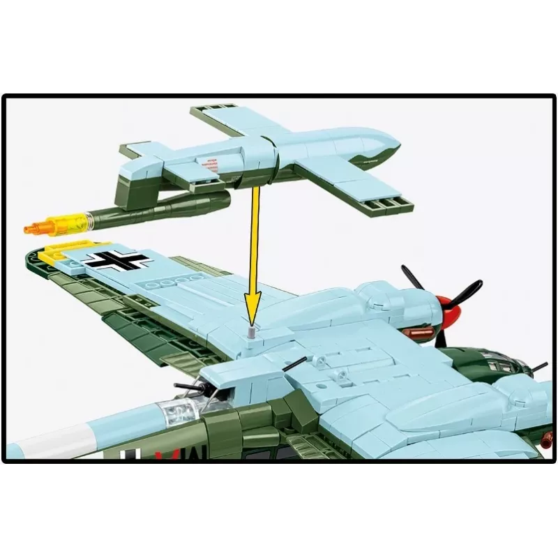 COBI Heinkel HE 111 H-22 ar V1 lidojošo bumbu konstrukcijas bloku komplekts, 927 gabali
