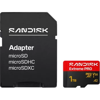 SanDisk Extreme PRO microSDXC 1TB UHS-I V30 A2 atmiņas karte + SD adapteris