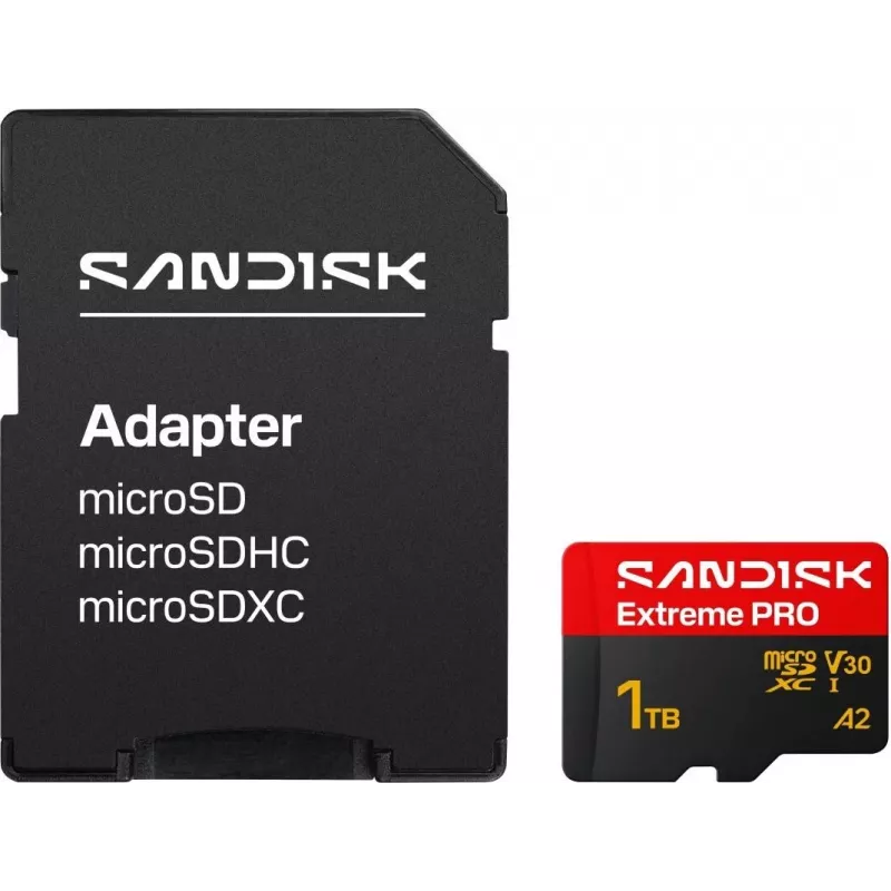 SanDisk Extreme PRO microSDXC 1TB UHS-I V30 A2 atmiņas karte + SD adapteris