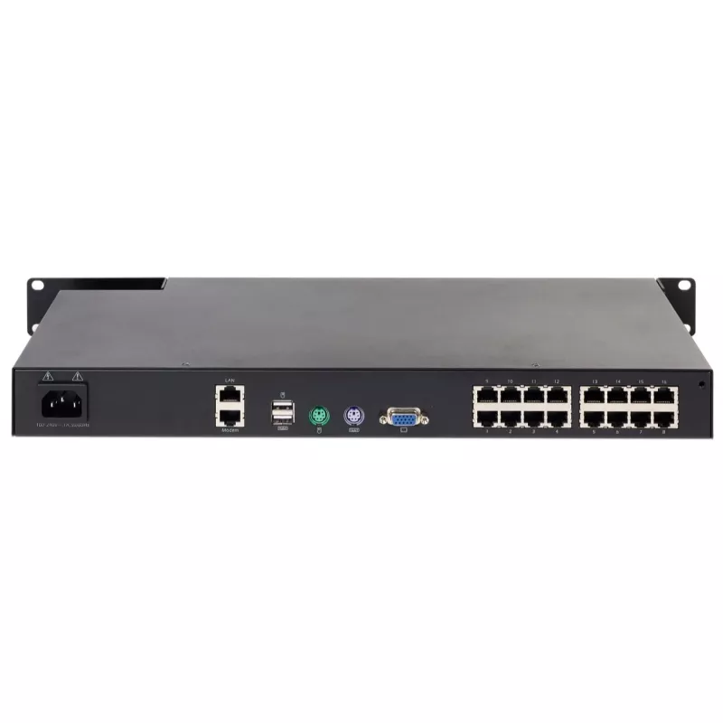 APC KVM1116R KVM Switch - 1 lokālais lietotājs, 16 porti, VGA, USB, 1U statīva montāža