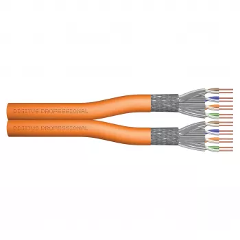 DIGITUS CAT 7 S/FTP instalācijas kabelis, duplekss, 500 m, LSZH, B2ca-s1a,d0,a1, oranžs