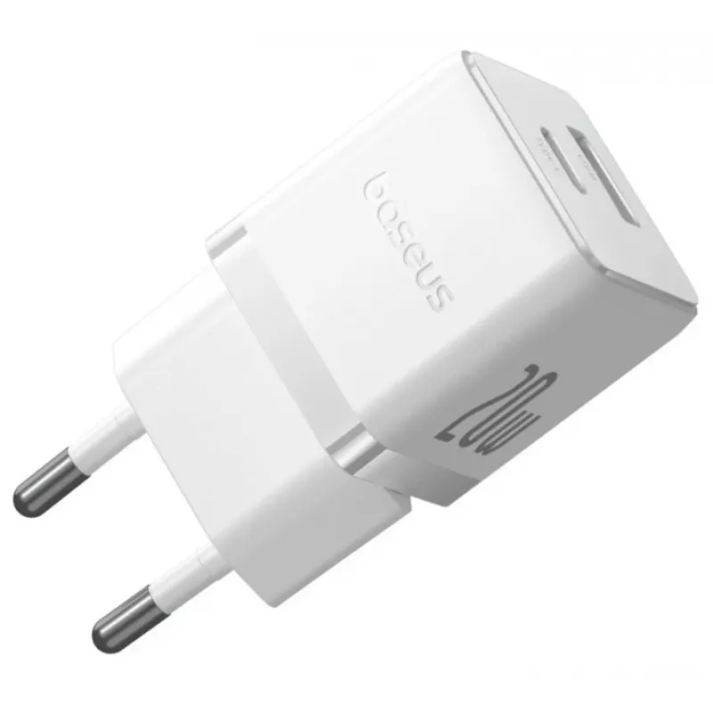 Baseus Palm 65W GaN5 USB-C ātrais lādētājs balts