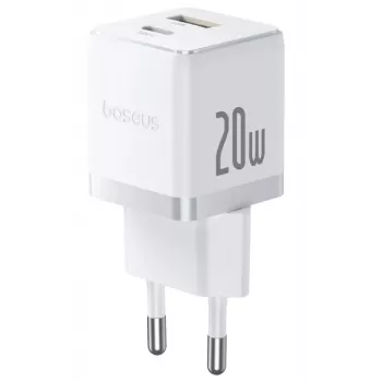 Baseus Palm 65W GaN5 USB-C ātrais lādētājs balts