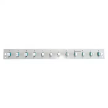 EFB Elektronik Samontēts priekšējais panelis ar 12 x LC duplekso savienotāju OM3, melns