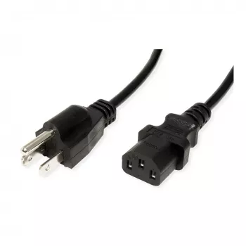 VALUE strāvas kabelis IEC 60320 C13 uz NEMA 5-15 (M) 125 V - 1,8 m - Melns