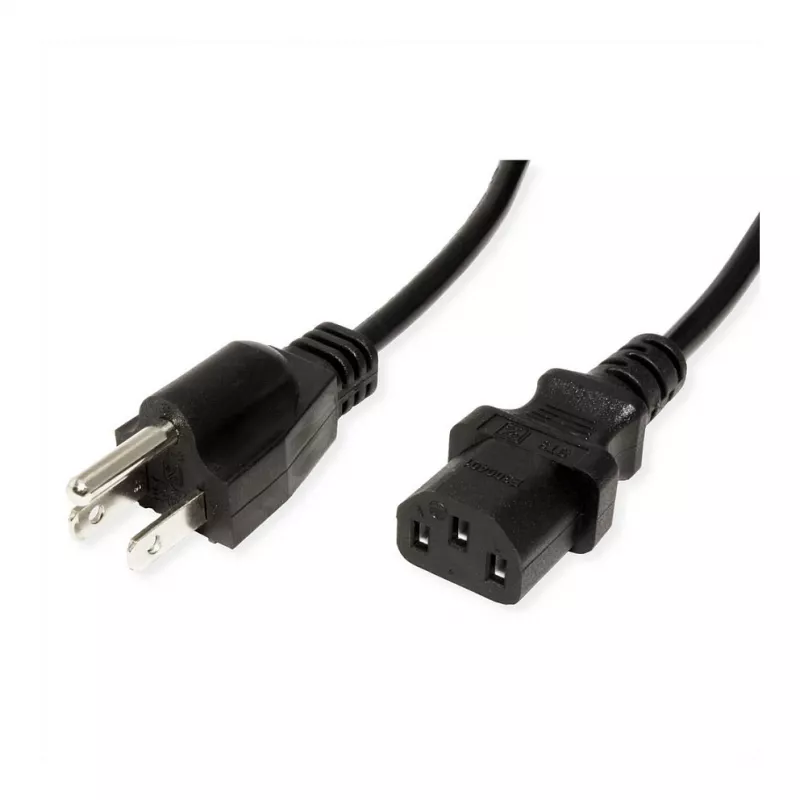 VALUE strāvas kabelis IEC 60320 C13 uz NEMA 5-15 (M) 125 V - 1,8 m - Melns