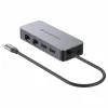 CONCEPTRONIC USB-C uz 2x Gigabit Ethernet + 2x USB-A 3.2 Gen 1 adapteris, 0,3 m, pelēks