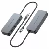 CONCEPTRONIC USB-C uz 2x Gigabit Ethernet + 2x USB-A 3.2 Gen 1 adapteris, 0,3 m, pelēks