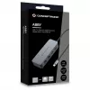 CONCEPTRONIC USB-C uz 2x Gigabit Ethernet + 2x USB-A 3.2 Gen 1 adapteris, 0,3 m, pelēks