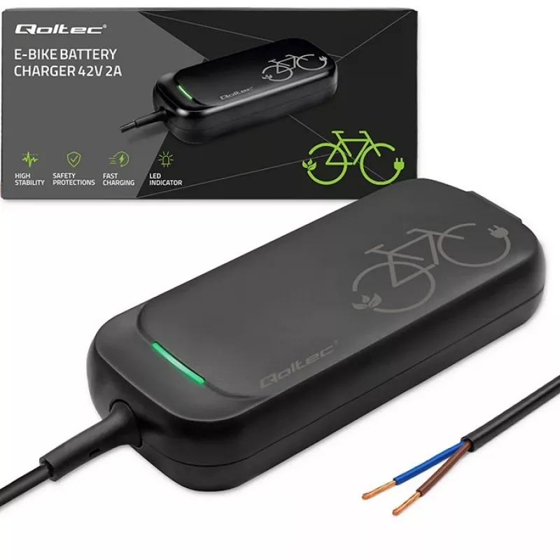 Qoltec E-Bike Charger 36V 42V 2A bez Kontaktdakšas