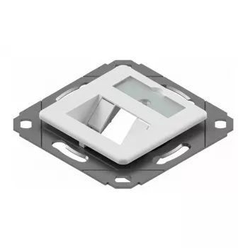 EasyLan preLink / fixLink Moduļu turētājs, 2x Keystone ar centrālo plāksni 9x31,8 mm RAL 9010 (CKVD1D1)