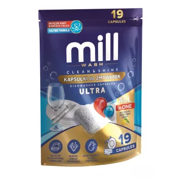 MADONIS MILL CLEAN&SHINE Ultra trauku mazgājamās mašīnas kapsulas, 19 kapsulas, 3K.D