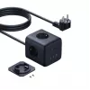 Baseus EnerFill FA11 67W Power Strip Cube ar 3 EU kontaktligzdām, 2 USB-C un 1 USB-A, 1,5m kabeli, melns