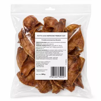 PETITTO Suņu gardums ar cūkas ausi 10 gabali 40g